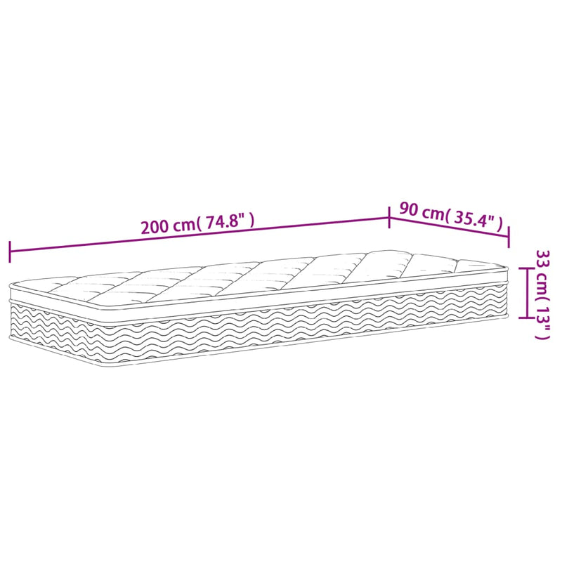 Matratze Taschenfederkern Medium Plus 90x200 cm