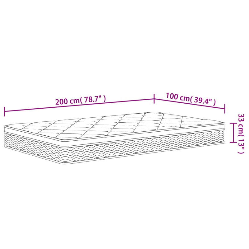 Matratze Taschenfederkern Medium Plus 100x200 cm