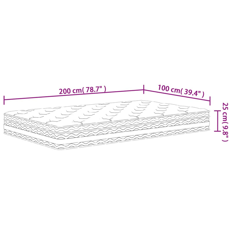 Matratze Taschenfederkern Mittel 100x200 cm
