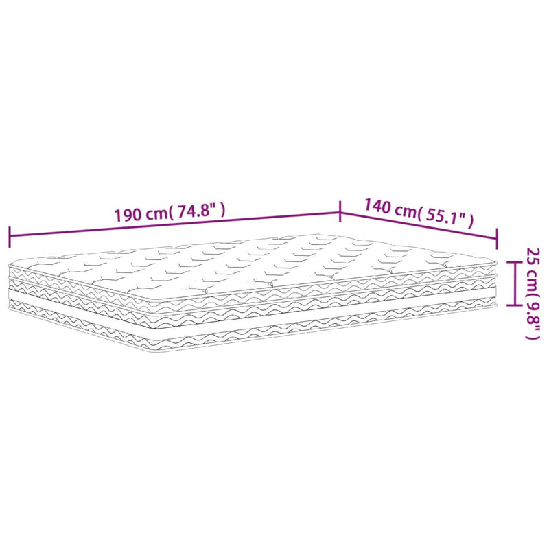 Matratze Taschenfederkern Mittel 140x190 cm