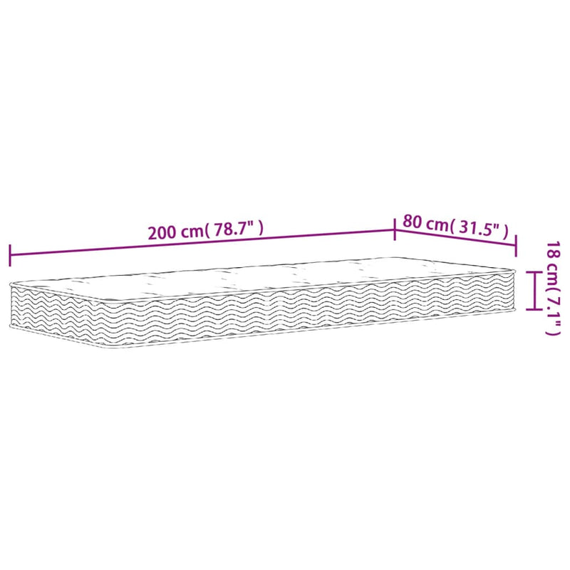 Matratze Bonnell-Federkern Mittel 80x200 cm