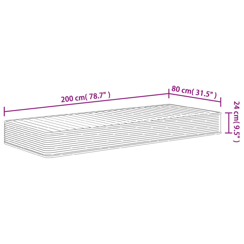 Matratze Schaumstoff Mittelweich 80x200 cm