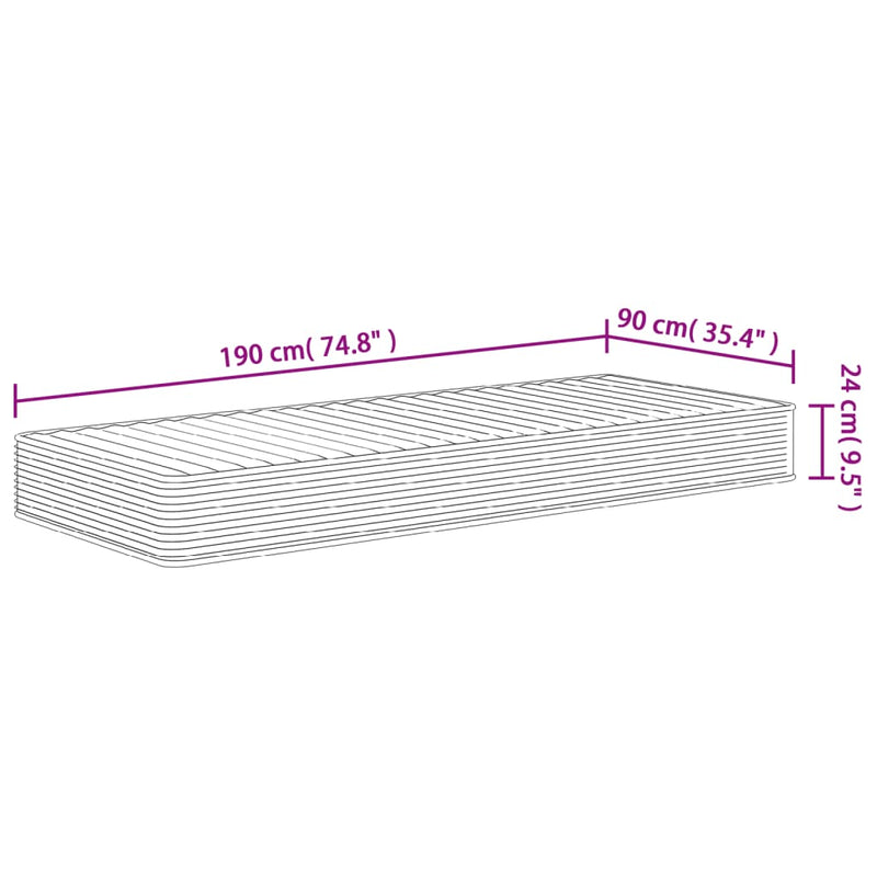 Matratze Schaumstoff Mittelweich 90x190 cm