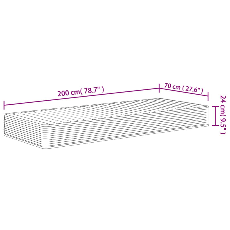 Matratze Schaumstoff Mittelweich 70x200 cm