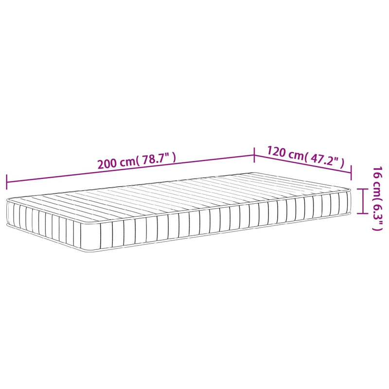 Matratze Schaumstoff Mittelweich 120x200 cm