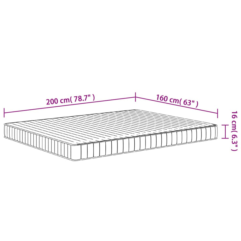 Matratze Schaumstoff Mittelweich 160x200 cm