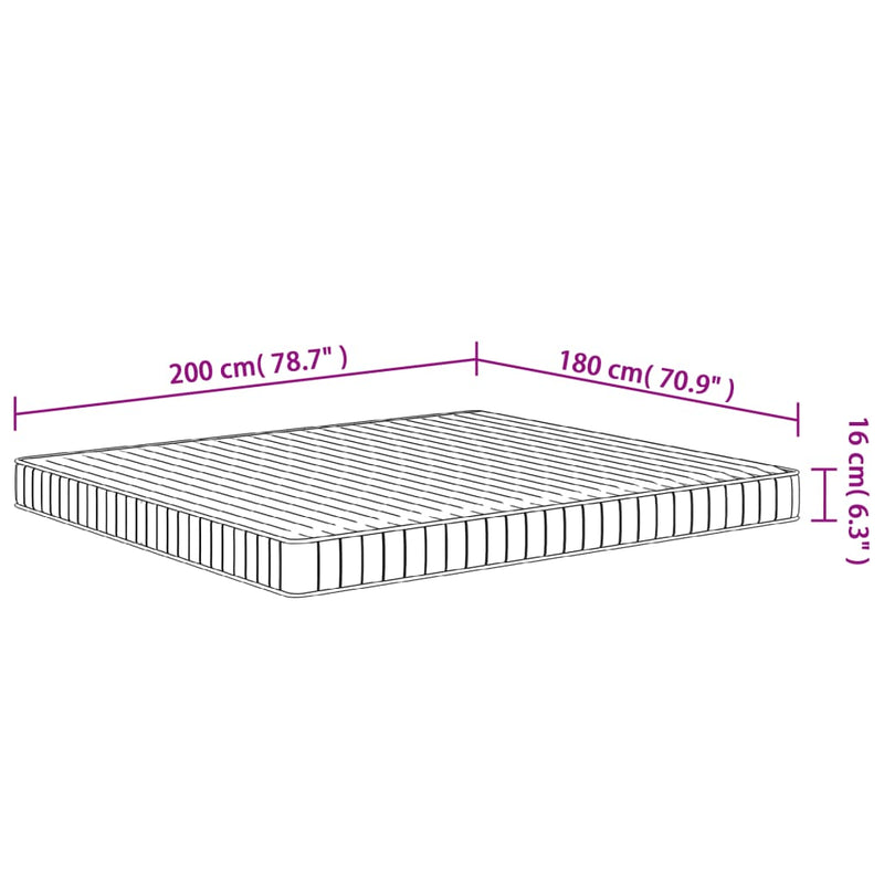 Matratze Schaumstoff Mittelweich 180x200 cm