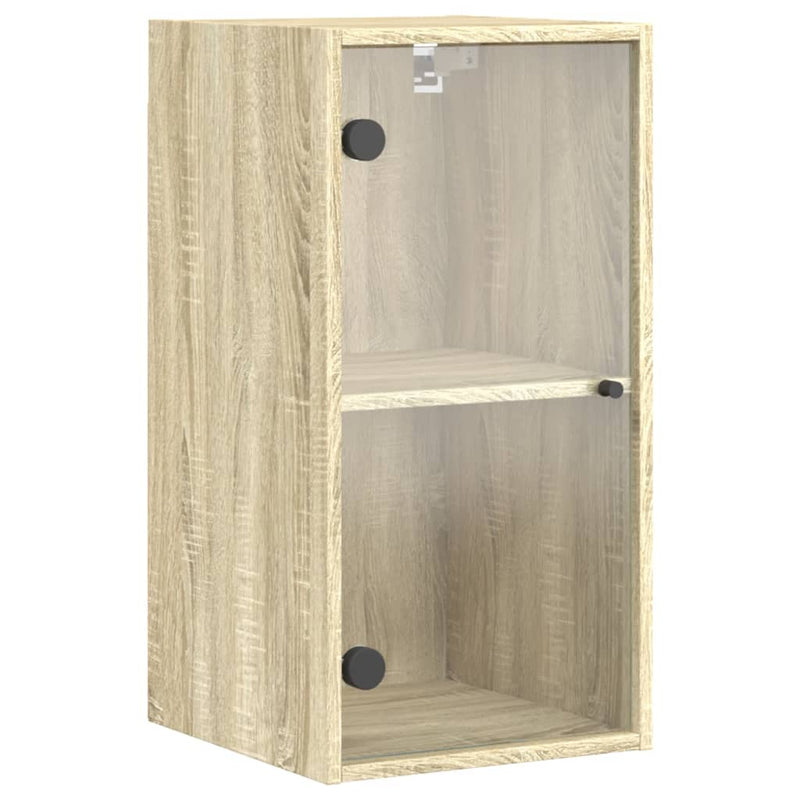 Wandschrank mit Glastüren Sonoma-Eiche 35x37x68,5 cm