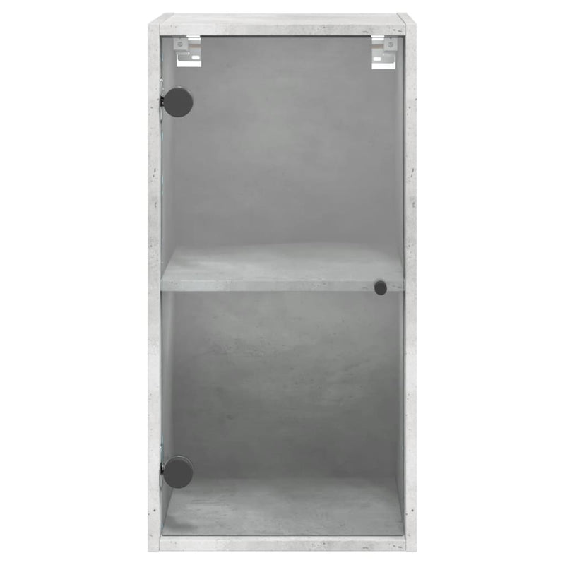 Wandschrank mit Glastüren Betongrau 35x37x68,5 cm