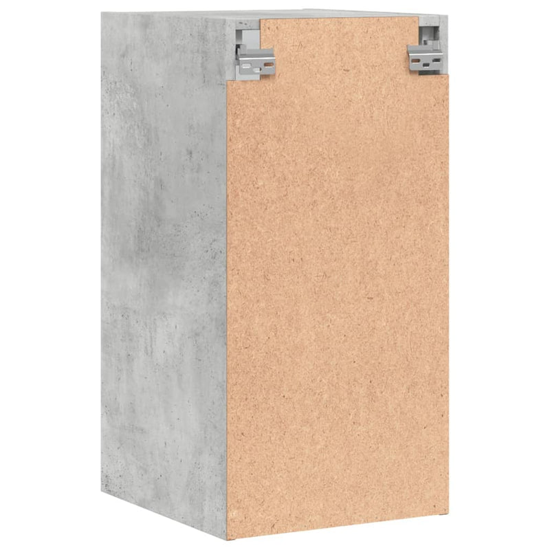 Wandschrank mit Glastüren Betongrau 35x37x68,5 cm