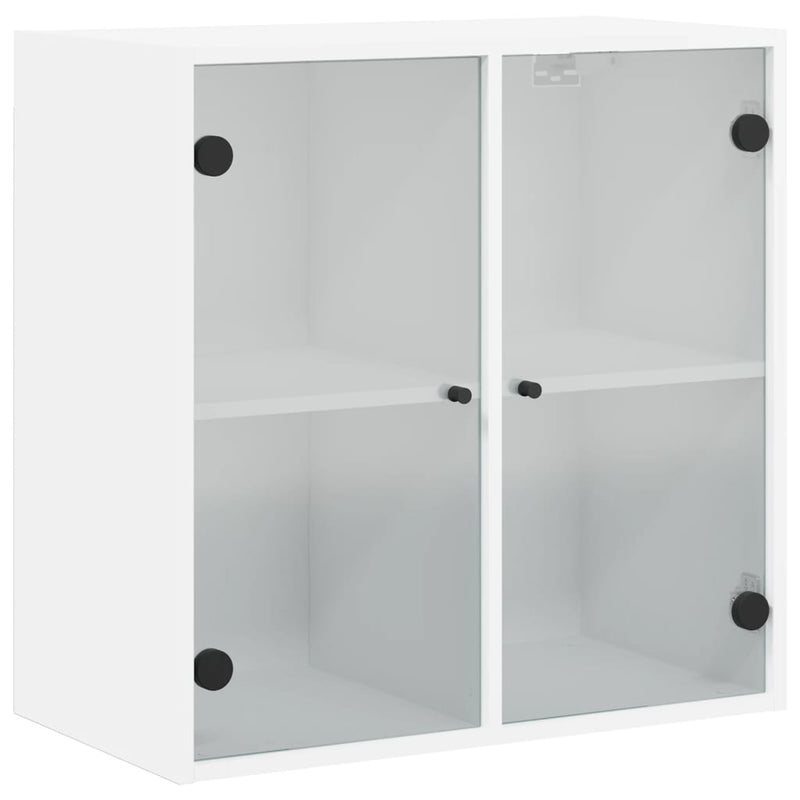 Wandschrank mit Glastüren Weiß 68x37x68,5 cm