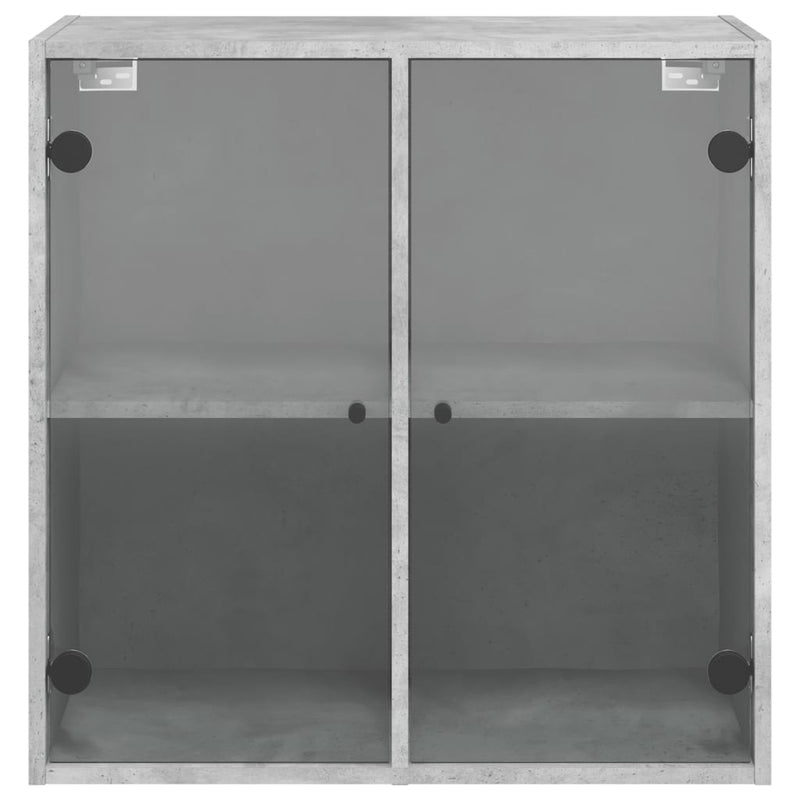 Wandschrank mit Glastüren Betongrau 68x37x68,5 cm