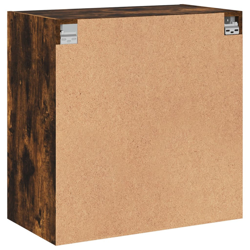 Wandschrank mit Glastüren Räuchereiche 68x37x68,5 cm