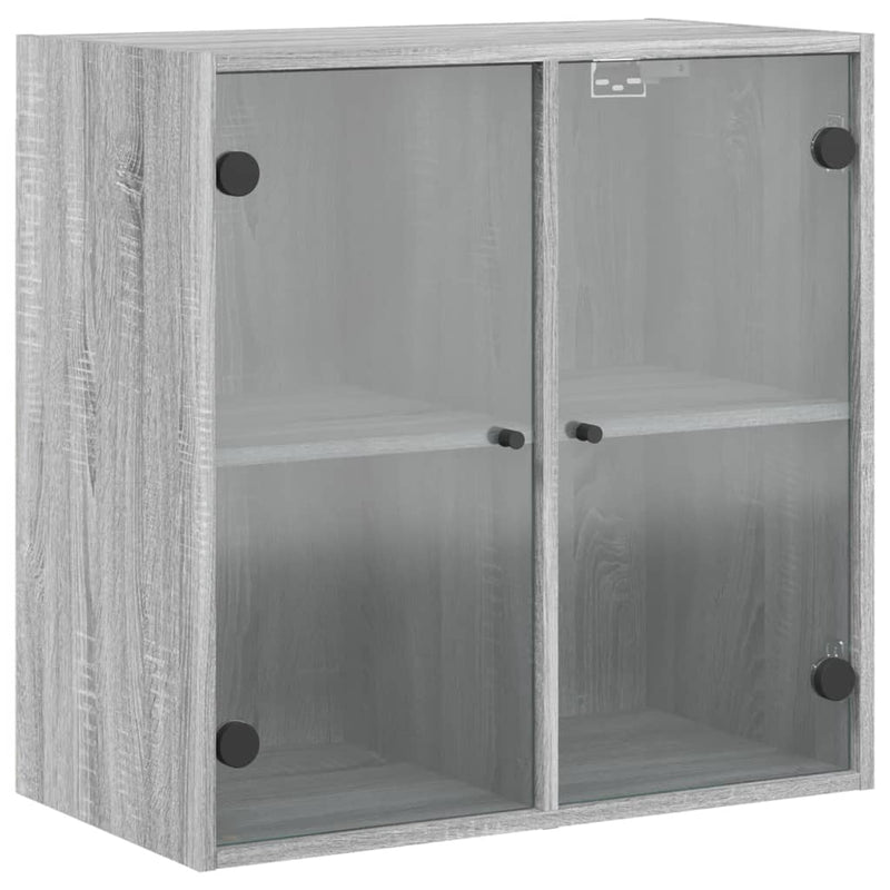 Wandschrank mit Glastüren Grau Sonoma 68x37x68,5 cm