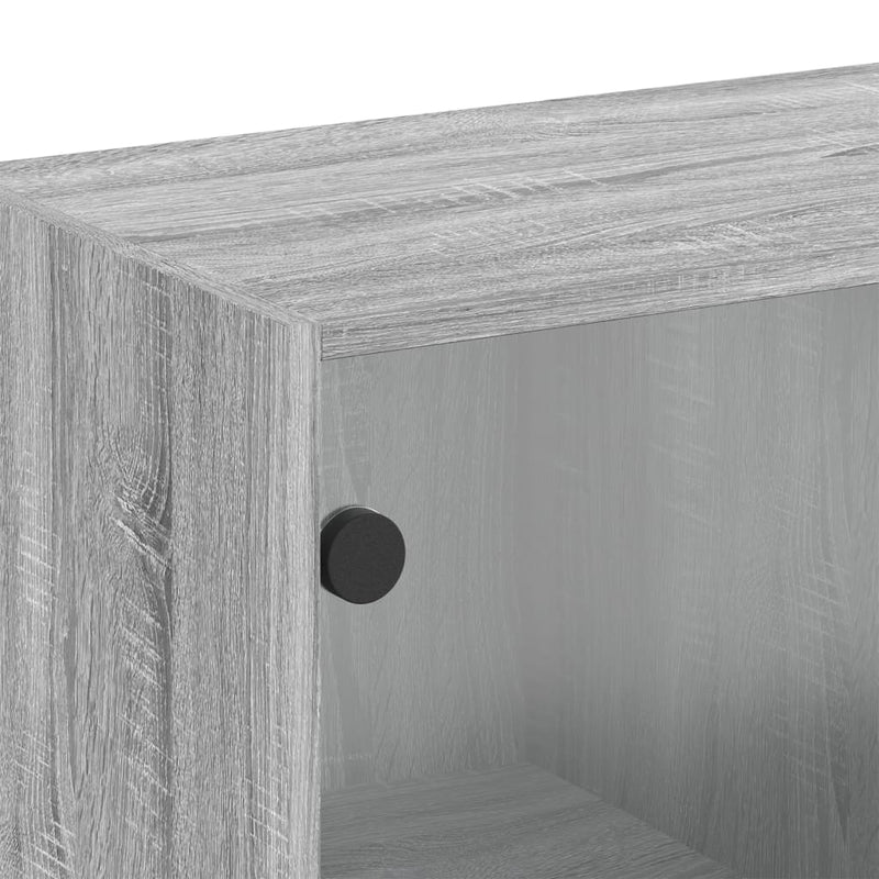 Wandschrank mit Glastüren Grau Sonoma 68x37x68,5 cm