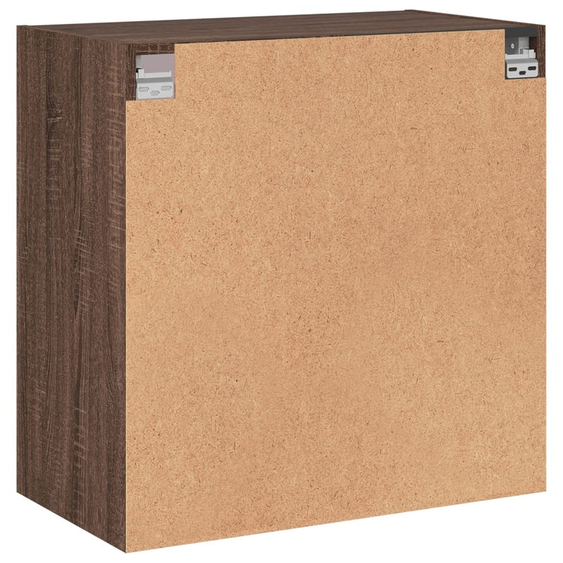 Wandschrank mit Glastüren Braun Eichen-Optik 68x37x68,5 cm