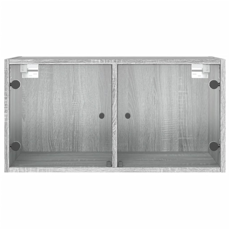 Wandschrank mit Glastüren Grau Sonoma 68,5x37x35 cm