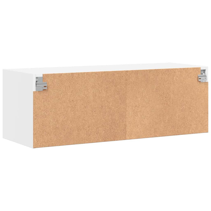 Wandschrank mit Glastüren Weiß 102x37x35 cm