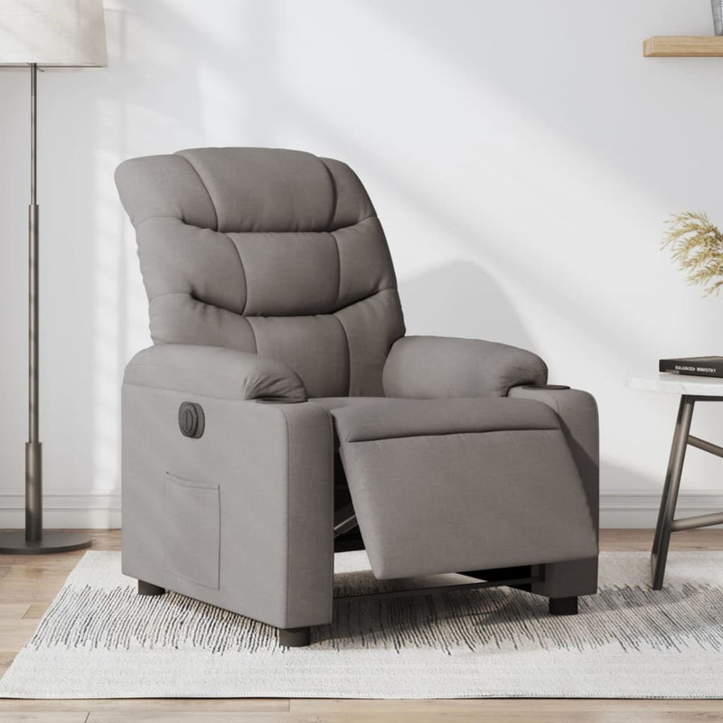 Relaxsessel Elektrisch Taupe Stoff