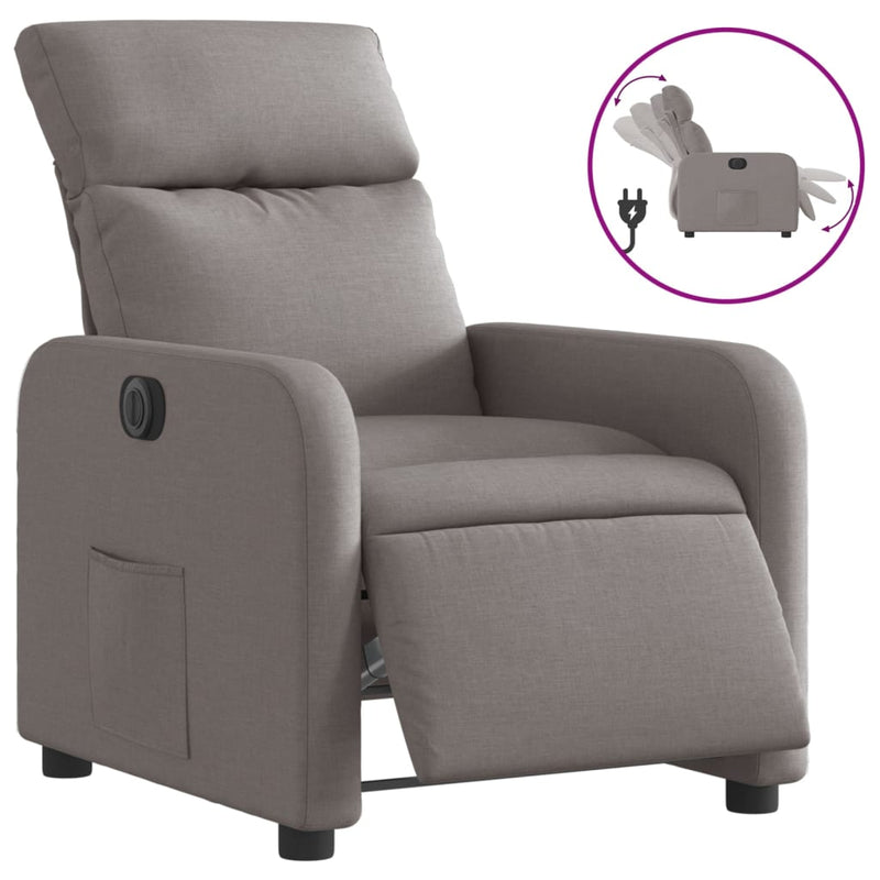 Relaxsessel Elektrisch Taupe Stoff