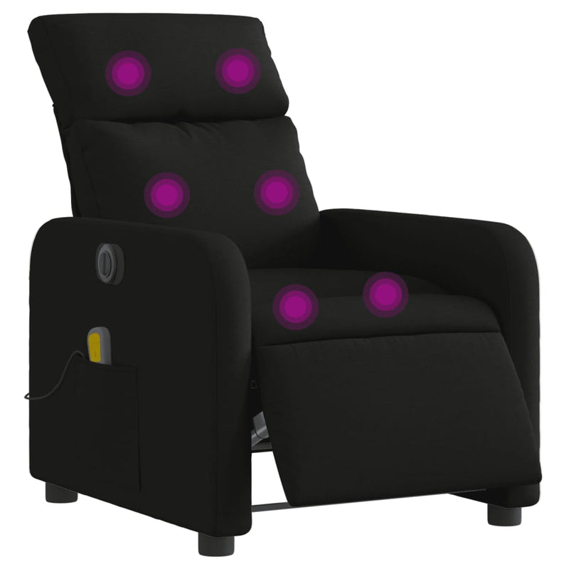 Massagesessel Elektrisch Schwarz Stoff