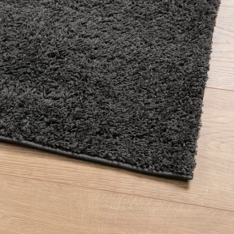 Teppich Shaggy Hochflor Modern Anthrazit 100x200 cm