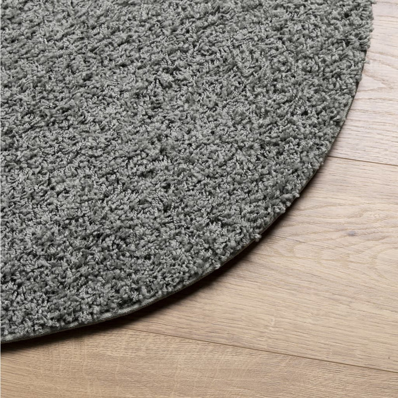 Teppich Shaggy Hochflor Modern Grün Ø 120 cm