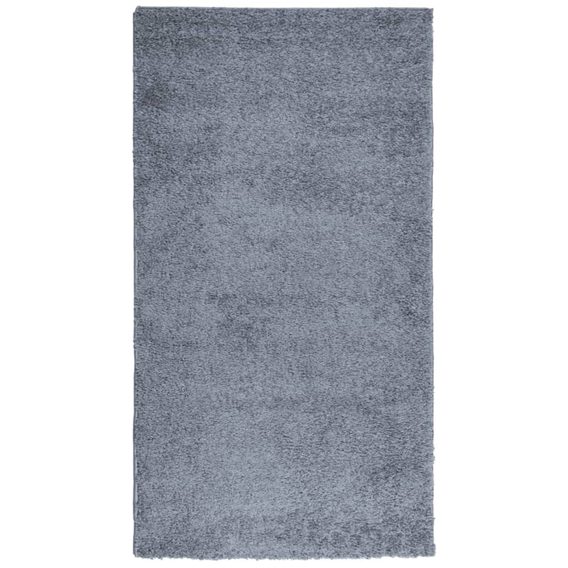 Teppich Shaggy Hochflor Modern Blau 60x110 cm