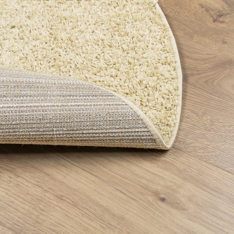 Teppich Shaggy Hochflor Modern Golden Ø 80 cm