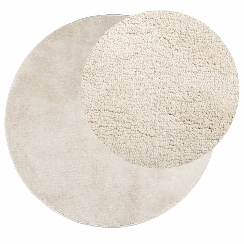 Teppich OVIEDO Kurzflor Beige Ø 80 cm