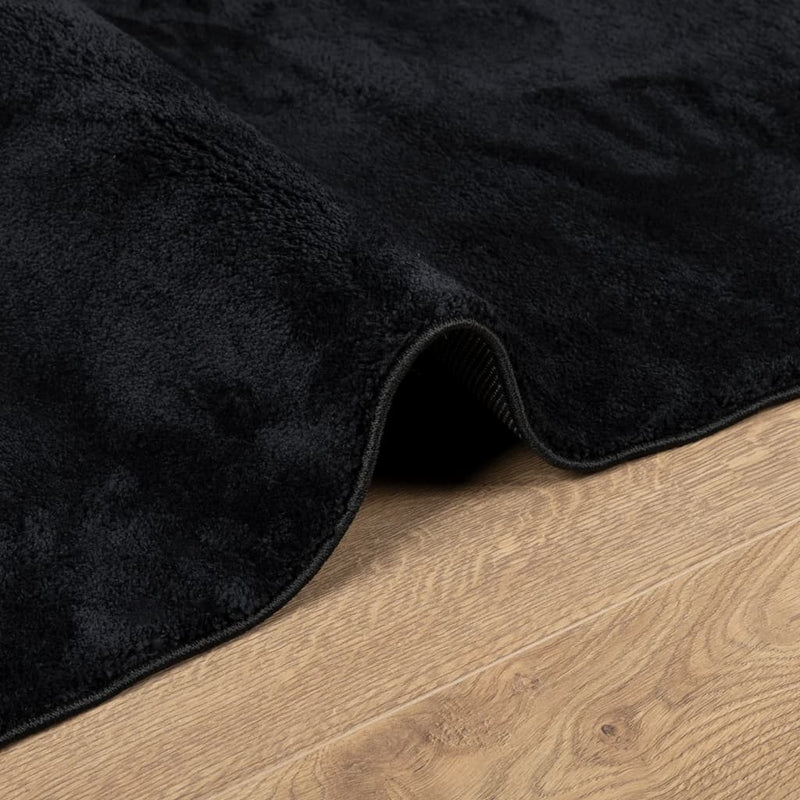 Teppich OVIEDO Kurzflor Schwarz 60x110 cm