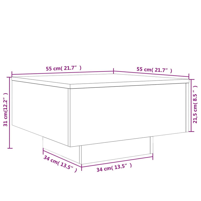 Couchtisch Schwarz 55x55x31 cm Holzwerkstoff