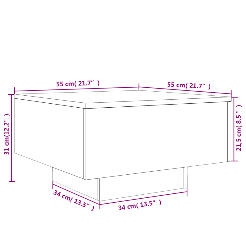 Couchtisch Sonoma-Eiche 55x55x31 cm Holzwerkstoff