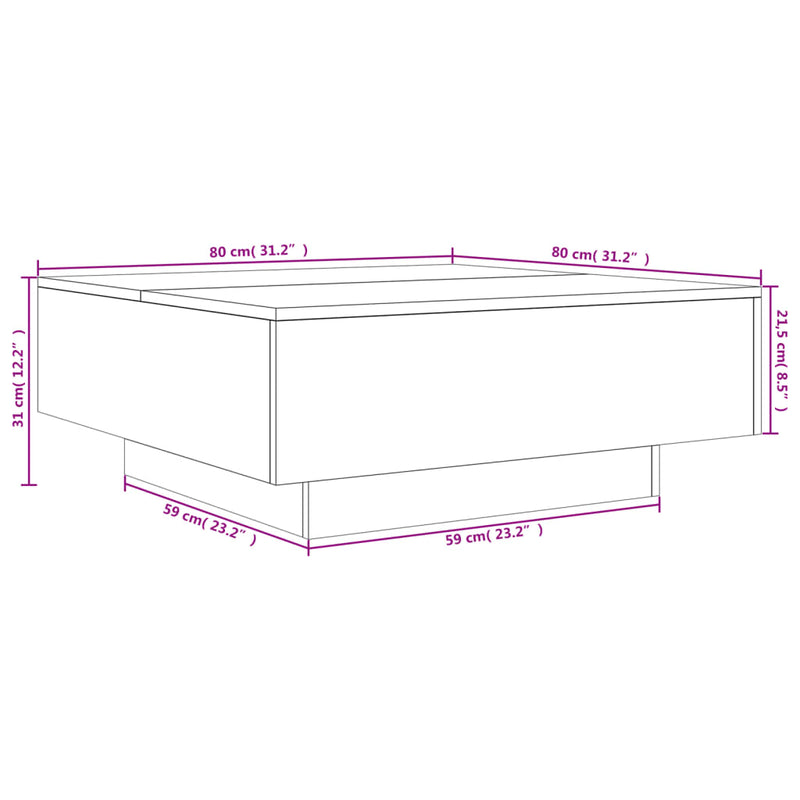 Couchtisch Weiß 80x80x31 cm Holzwerkstoff