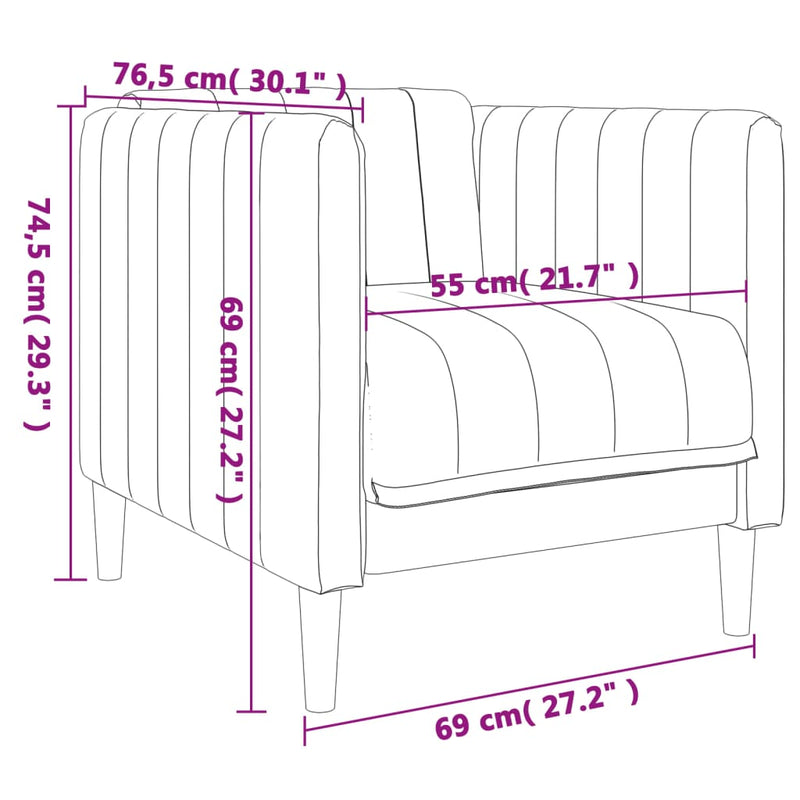 3-tlg. Sofagarnitur Taupe Stoff