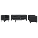 3-Tlg. Chesterfield-Sofa-Set Kunstleder