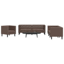 3-Tlg. Chesterfield-Sofa-Set Kunstleder