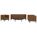 3-Tlg. Chesterfield-Sofa-Set Kunstleder