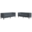 2-Tlg. Chesterfield-Sofa-Set Mit Nackenrollen Samt
