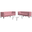 2-Tlg. Chesterfield-Sofa-Set Mit Nackenrollen Samt