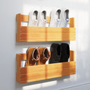 Wand-Schuhregale 2 Stk. 110X8,5X23,5 Cm Massivholz Wachsbraun
