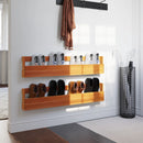 Wand-Schuhregale 2 Stk. 110X8,5X23,5 Cm Massivholz Wachsbraun