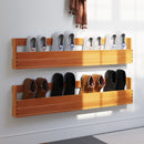 Wand-Schuhregale 2 Stk. 110X8,5X23,5 Cm Massivholz Wachsbraun