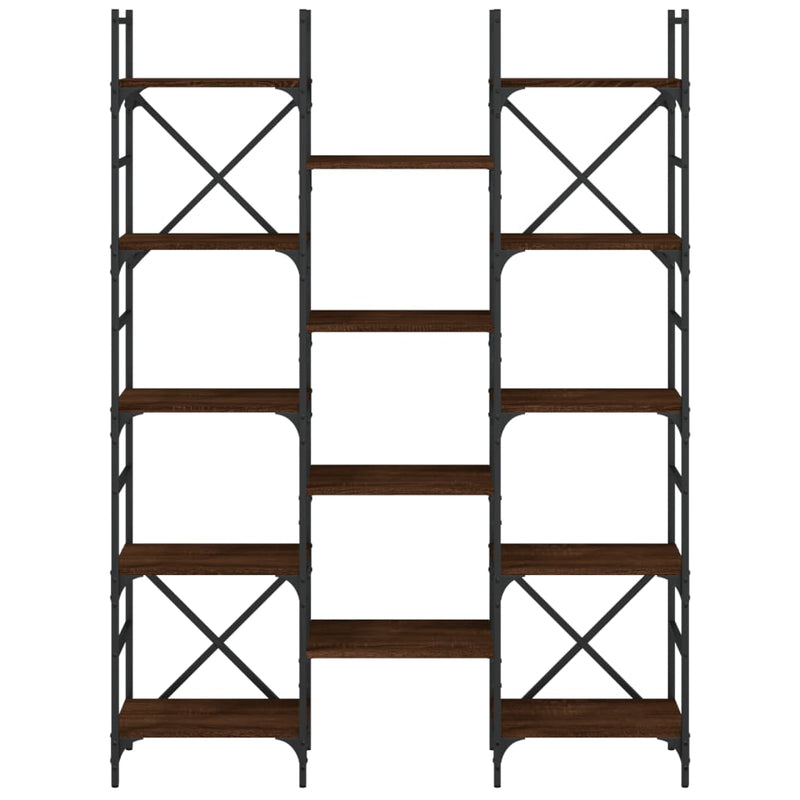 Bücherregal Braun Eichen-Optik 127,5x28,5x172,5cm Holzwerkstoff