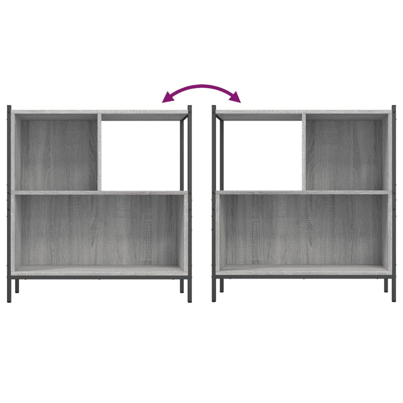 Bücherregal Grau Sonoma 72x28x77,5 cm Holzwerkstoff