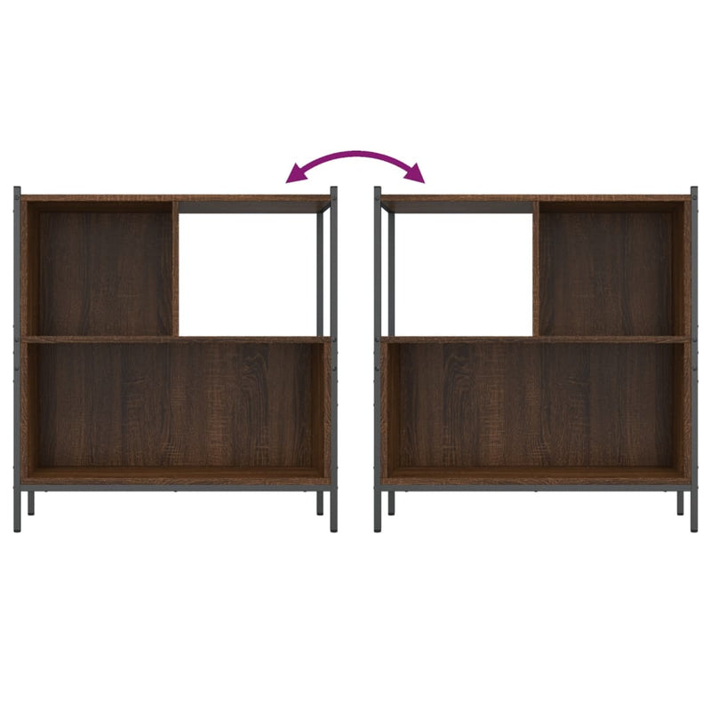 Bücherregal Braun Eichen-Optik 72x28x77,5 cm Holzwerkstoff