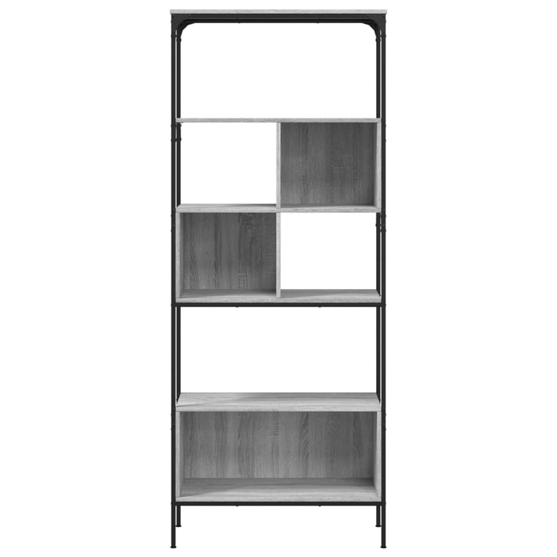 Bücherregal 5 Böden Grau Sonoma 76x33x188,5 cm Holzwerkstoff