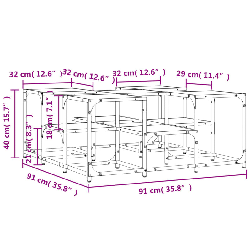 Couchtisch Sonoma-Eiche 91x91x40 cm Holzwerkstoff