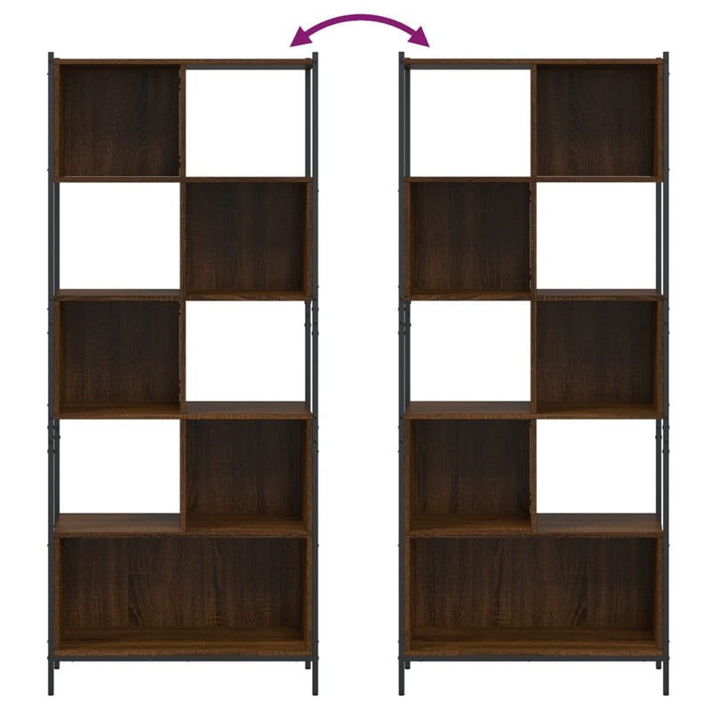 Bücherregal Braun Eichen-Optik 72x28x172 cm Holzwerkstoff