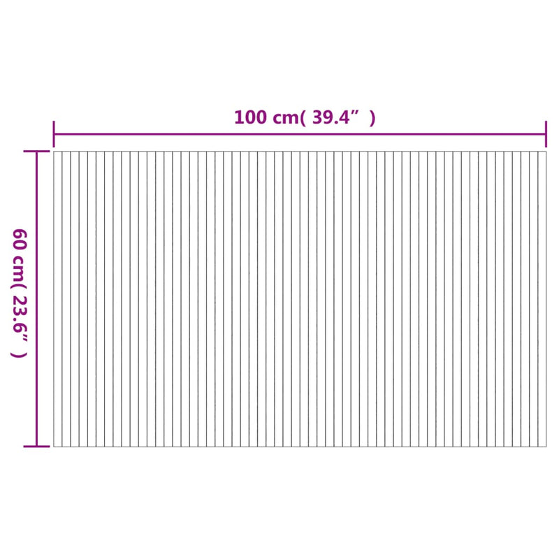 Teppich Rechteckig Braun 60x100 cm Bambus